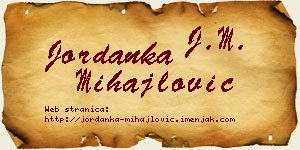 Jordanka Mihajlović vizit kartica